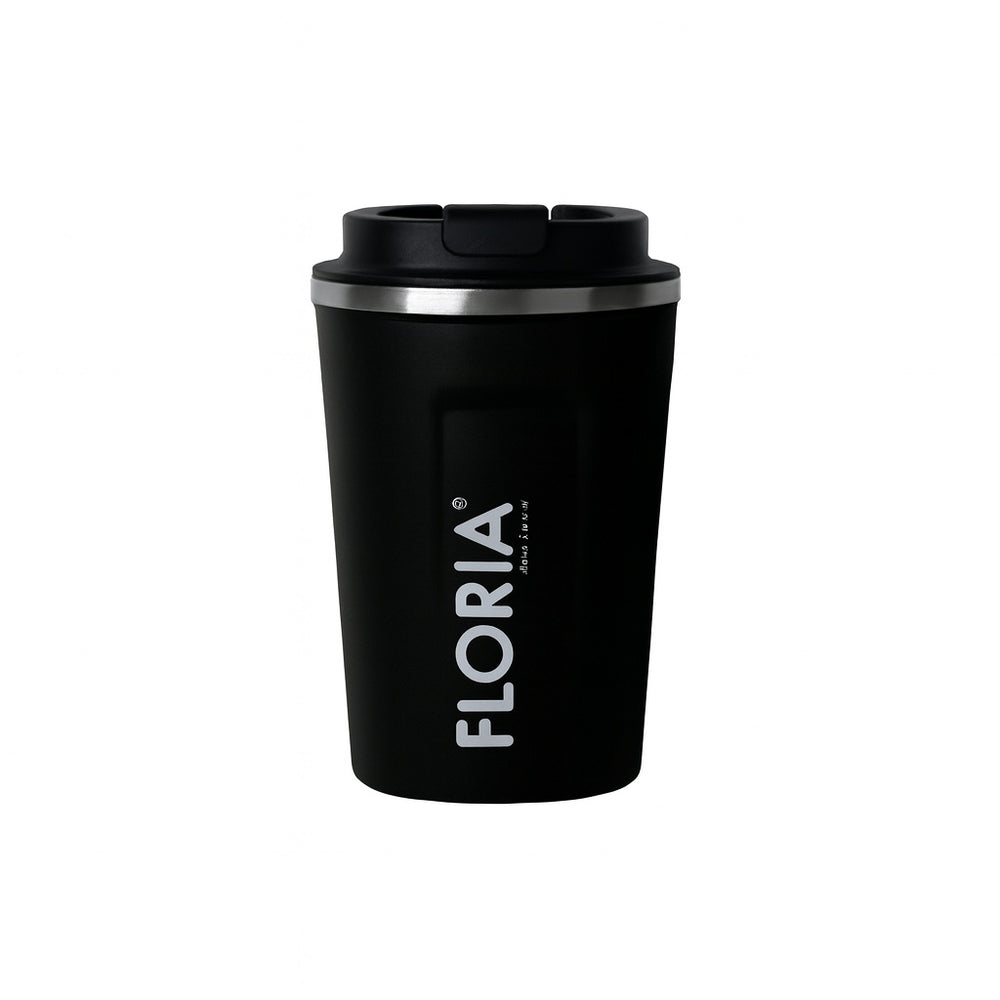 Cana termos cafea FLORIA, 380ml, inox, pereti dublii, mentine 8h rece / 4h cald, ZLN9969, negru