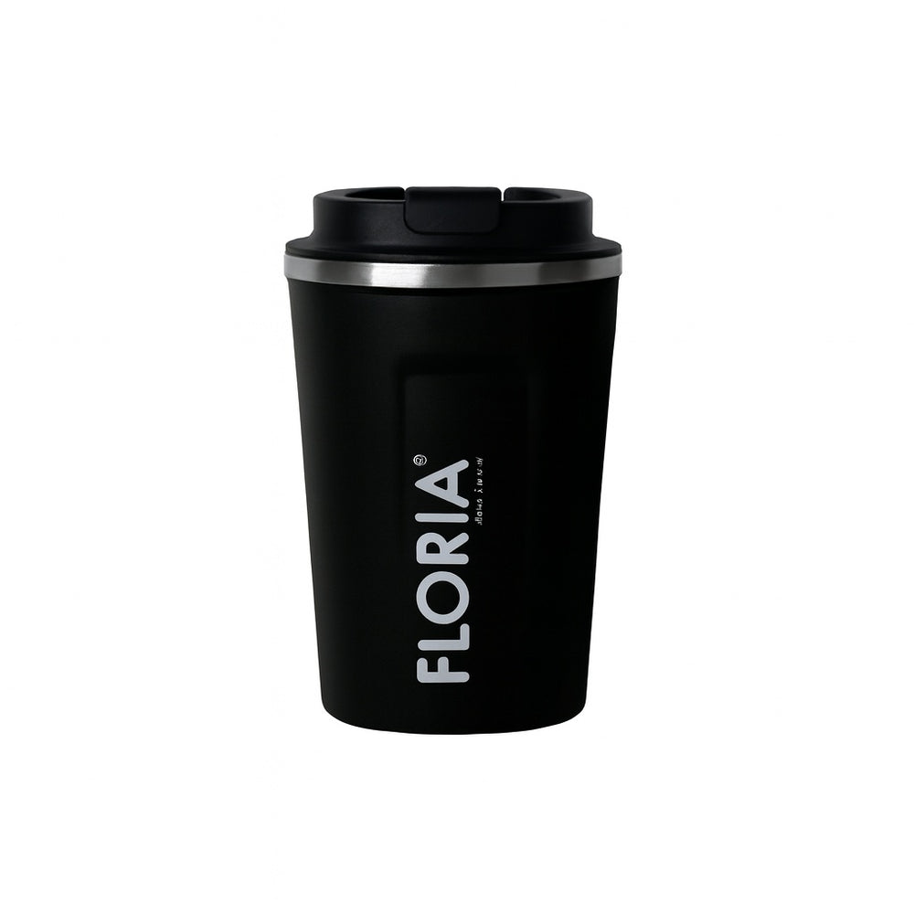 Cana termos cafea FLORIA, 380ml, inox, pereti dublii, mentine 8h rece / 4h cald, ZLN9969, negru