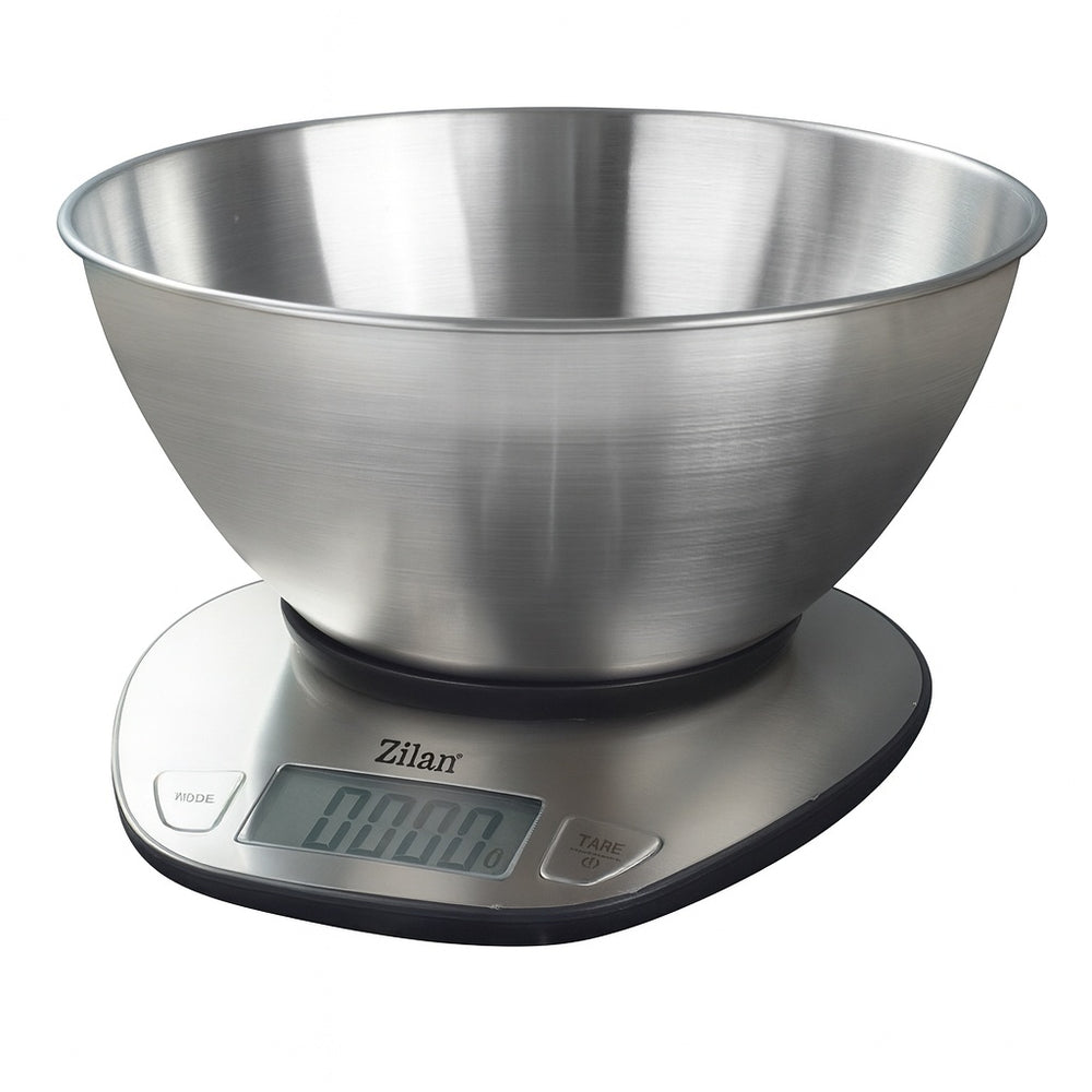 Cantar alimentar digital Zilan ZLN2960 inox 5kg ecran LED gri