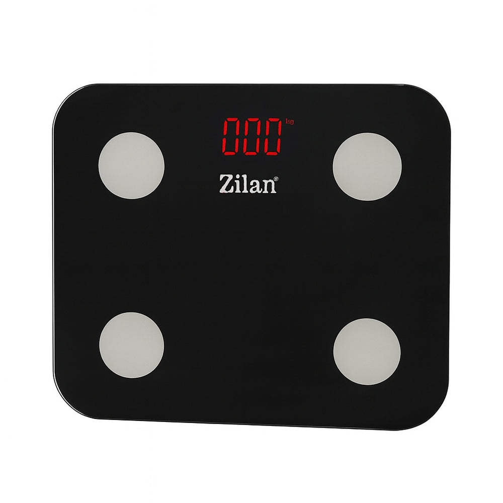 Cantar corporal Zilan ZLN9007 sticla securizata 180kg aplicatie OKOK negru