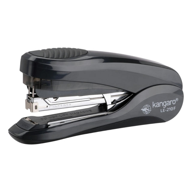 Capsator Kangaro Less Effort LE-210F/210FS, 24/6 - 26/8, 30 coli, 84mm, capsare usoara plata, negru