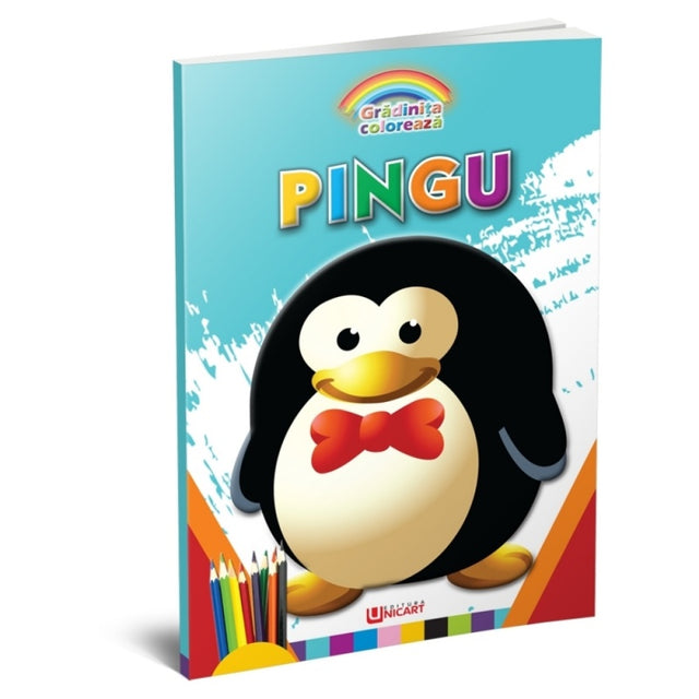 Carte de colorat A4, Pingu, 96 pagini, Unicart