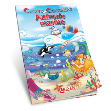 Carte de colorat B5, Animale marine, Unicart