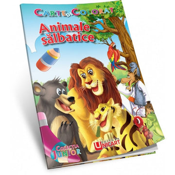 Carte de colorat B5, Animale Salbatice, Unicart