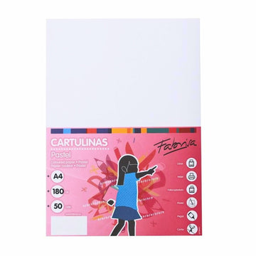 Carton colorat A4 Fabrisa 15452, 180g/mp, alb pastel, top 50 coli