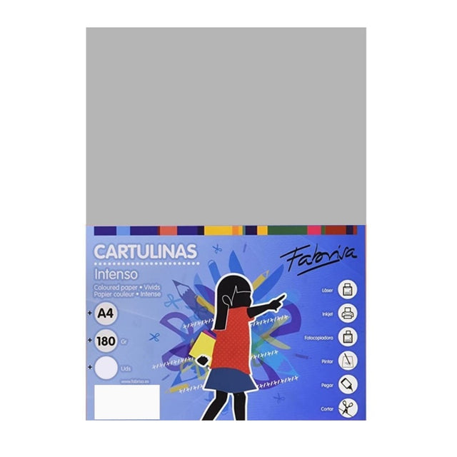 Carton colorat A4 Fabrisa 15522, 180g/mp, gri intens, top 250 coli