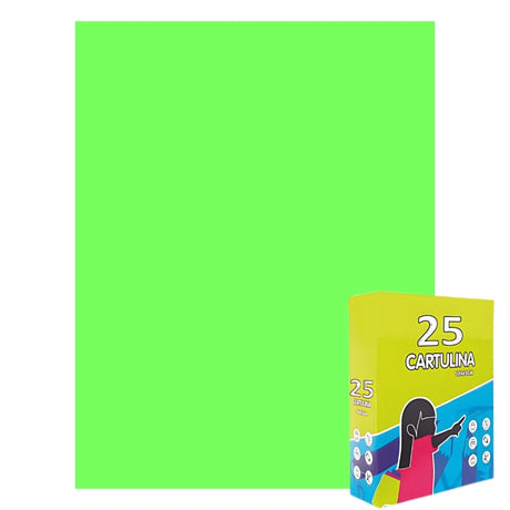 Carton colorat Fabrisa 15575/124, 50x65cm, 180g/mp, verde fluorescent, top 25 coli