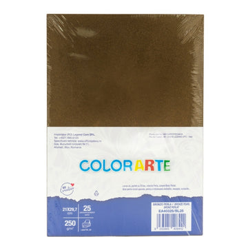 Carton colorat A4 COLORARTE PERLA, 250g/mp, bronz perlat, top 25 coli