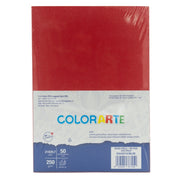 Carton colorat A4 COLORARTE PERLA, 250g/mp, rosu perlat, top 50 coli