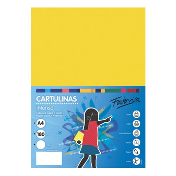 Carton colorat A4 Fabrisa 15517, 180g/mp, galben intens, top 250 coli