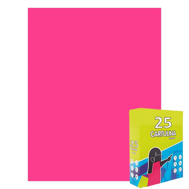 Carton colorat Fabrisa 15577/125, 50x65cm, 180g/mp, roz fluorescent, top 25 coli