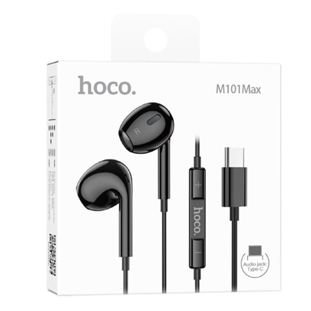 Casti cu Fir Hoco M101 Max, In Ear, USB-C, 1.2m Cablu, Digital Mic - Negru