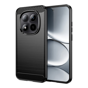 Husa Brush pentru Xiaomi Redmi Note 15 Pro 5G, TPU, Metall Look - Negru