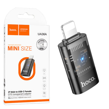 Adaptor OTG HOCO UA36A, Transfer/Incarcare, Lightning la USB-C, 5V/2A - Negru
