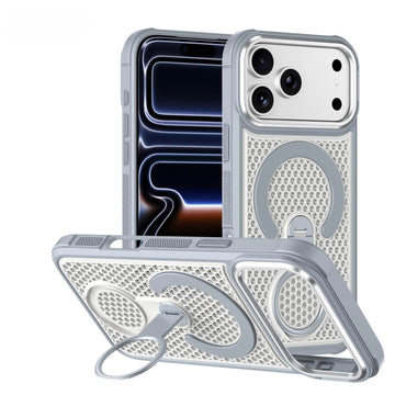Husa MeshMag pentru iPhone 17, KickStand, Magnet Ring - Alb