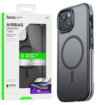 Husa Hoco AS5 pentru iPhone 15, MagSafe, Grip honeEdge, Frosted - Negru