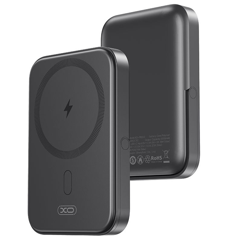 XO (PR242) - Baterie Externa, PD20W, Stand U-shape, 5000mAh, Fast Charge, Black