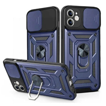 Husa Armor pentru Xiaomi Redmi Note 13 Pro 5G, CamSlide, Ring Stand - Albastru