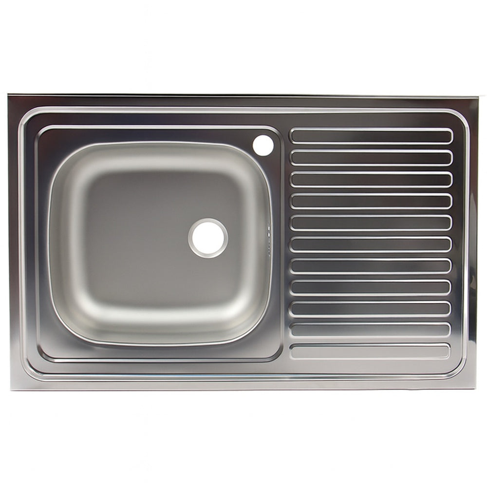 Chiuveta inox 304 cuva stanga Z-INOX, 50x80cm, picurator, anticalcar, racord flexibil, ZLN9195ST, argintiu