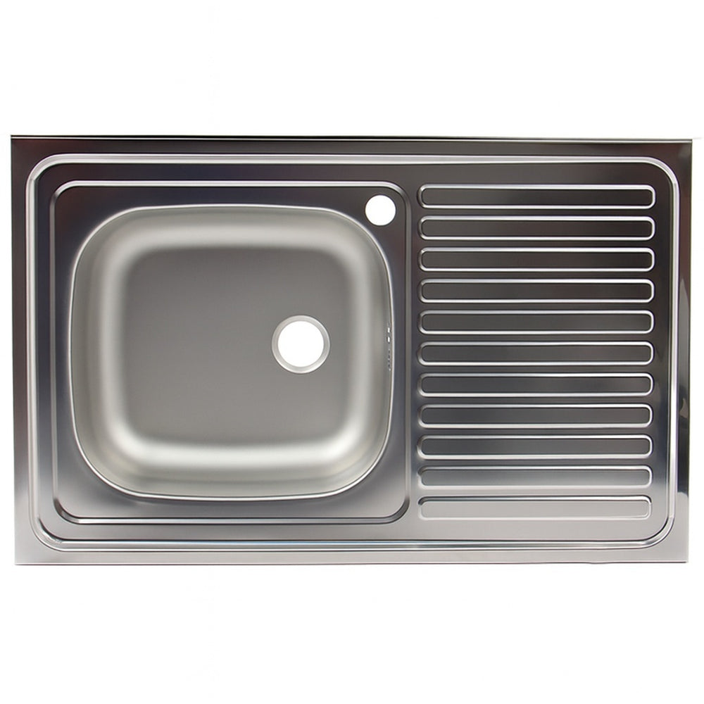 Chiuveta inox 304 cuva stanga Z-INOX, 50x80cm, picurator, anticalcar, racord flexibil, ZLN9195ST, argintiu