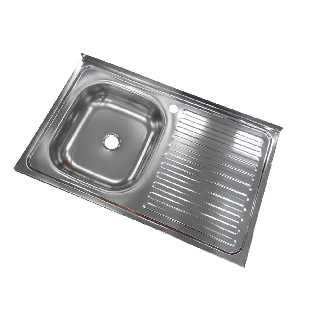 Chiuveta inox 430 cuva dreapta ZILAN, 50x80cm, cu picurator, sifon inclus, ZLN6966, inox