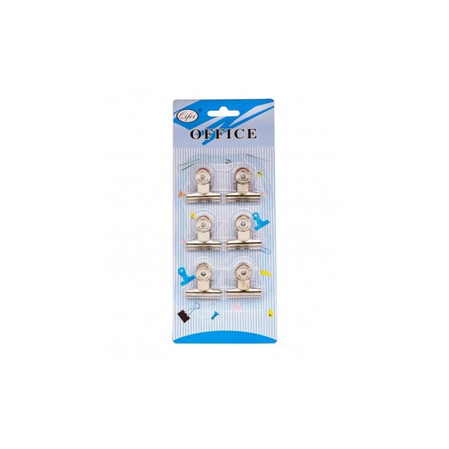 Clipsuri metalice Office Cover A1025, 28mm, argintii, blister 6 buc
