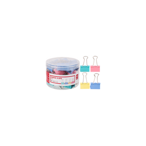 Clipsuri metalice Deli 8553 A, 32mm, diverse culori, cutie PVC 24 buc