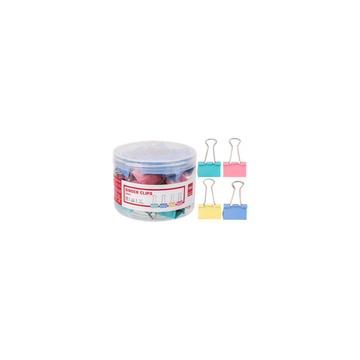 Clipsuri metalice Deli 8553 A, 32mm, diverse culori, cutie PVC 24 buc