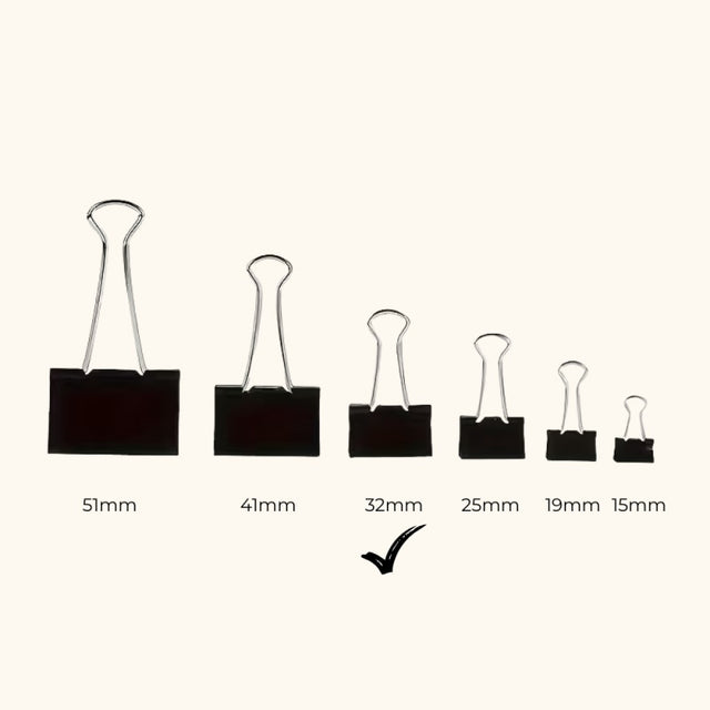 Clipsuri metalice 8232, 32mm, negre, cutie 12 buc