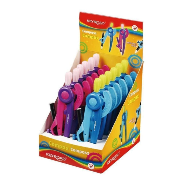 Compas plastic, Keyroad Compax KR971087, 12 bucati/display