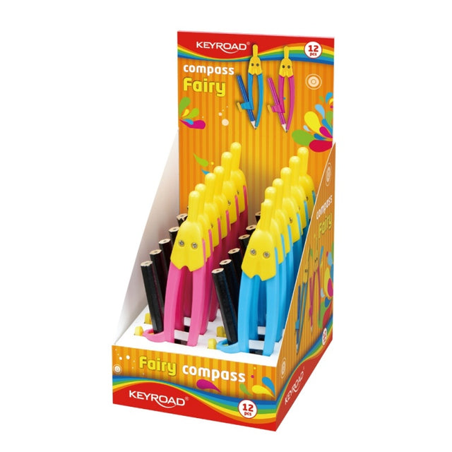 Compas plastic, Keyroad Standard Fairy KR971097, diverse culori