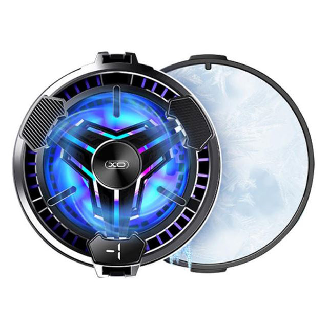 Cooler Ventilator XO SL03, pentru Spate Telefon, Afisaj Temperatura, Ambinet Light - Negru