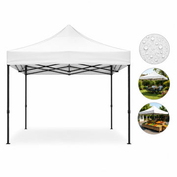 Cort pavilion 3x3m pliabil PEXOR FORTE cu cadru metalic, copertina impermiabila, pentru curte, gradina, evenimente, alb