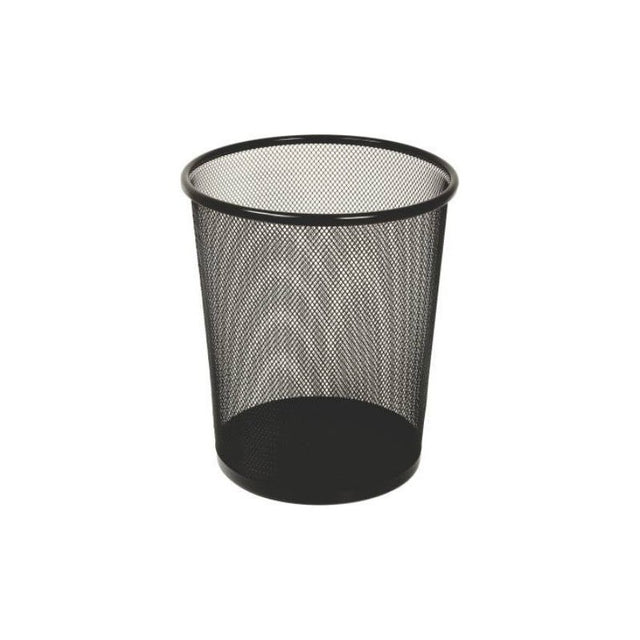 Cos de gunoi CNX 5003, pentru hartie, 12 litri, 24x27cm, plasa metalica, negru