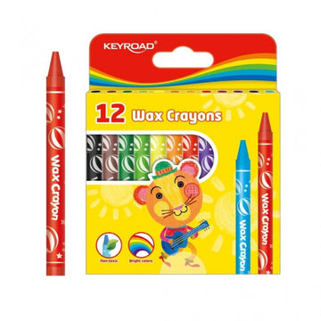 Creioane cerate Keyroad KR971303, 12 culori, blister carton