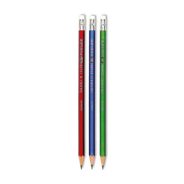 Creion grafit Coral FATIH 16600, HB, cu guma, diverse culori metalizate