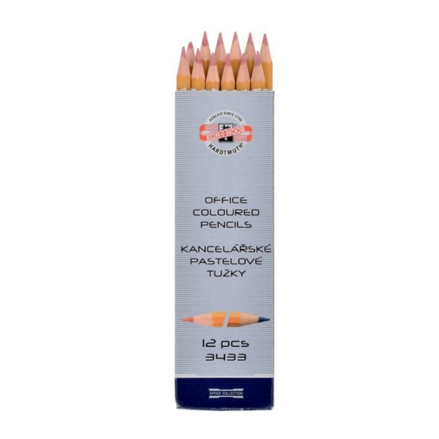 Creion grafit Koh-I-Noor K3433, bicolor, rosu / albastru