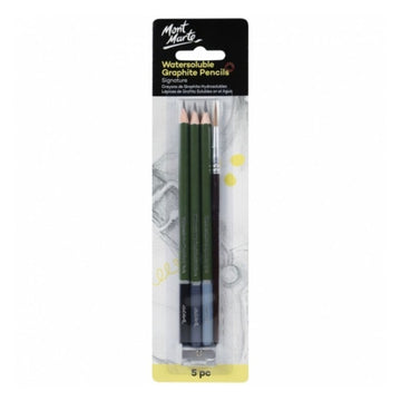 Creion grafit Mont Marte MPN0123, acuarelabile, ascutitoare, pensula, set 3 buc