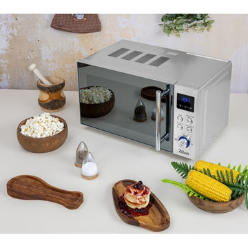 Cuptor cu microunde digital Zilan ZLN1238, 20 L, 700 W, 8 programe automate, functie dezghetare, afisaj LED, panou inox