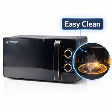 Cuptor cu Microunde Hoffmans HM765, Capacitatea 20L, 700W cu Temporizator 30 Min si 5 Niveluri de Putere, Negru