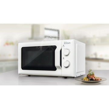 Cuptor cu microunde Zilan ZLN1174, 20 L, 700 W, 6 trepte putere, functie dezghetare, timer 30 min, alb