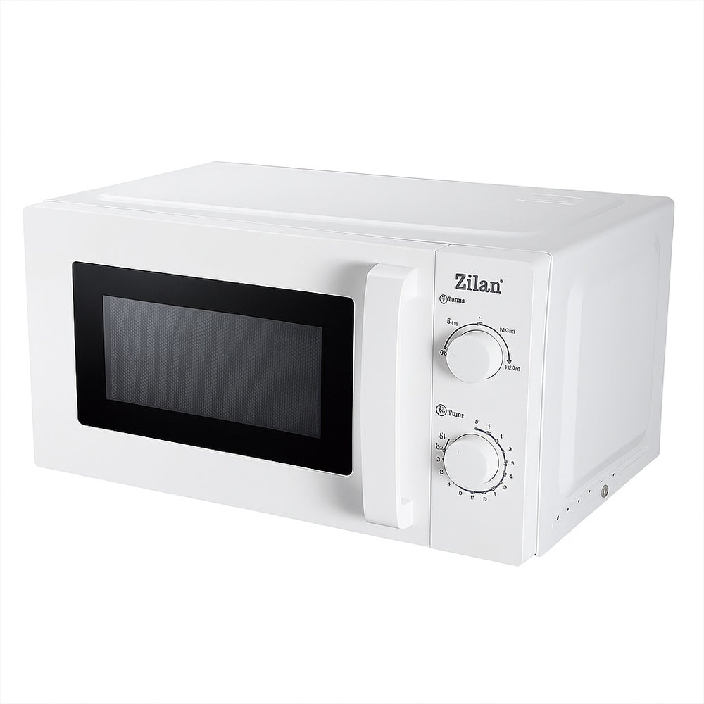 Cuptor cu microunde Zilan ZLN4667, 20 L, 600 W, 5 trepte putere, functie dezghetare, timer 35 min, alb