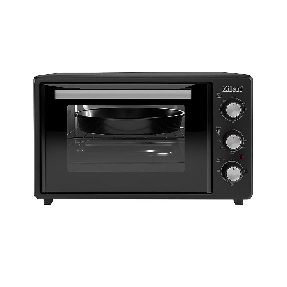 Cuptor electric 35L, Zilan ZLN5323 Gusto, 1800W, 3 functii de gatire, element incalzire ascuns, timer 90 min, negru