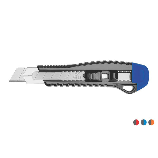 Cutter Kangaro Miles FN1802/Y, lama 18mm, plastic, profesional, blocare manuala, diverse culori