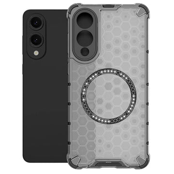 Husa HoneyComb pentru Samsung S25 Edge, Magnet MagCase, AntiDrop Corners - Gri