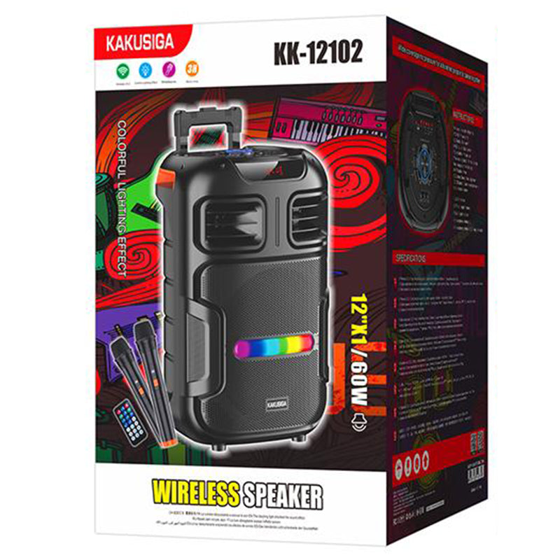Kaku (KK-12102) - Boxa Portabila, 60W, 4500mAh, LED Display, Flame Ambient Light, Black