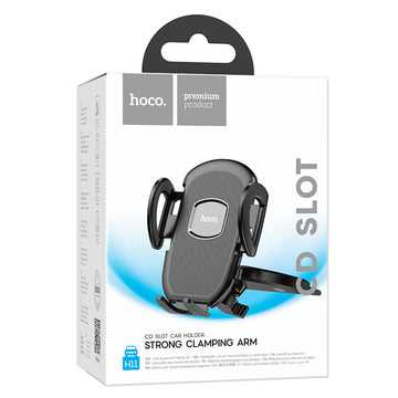Suport Auto Hoco H11, cu Cleme Laterale, Montaj Slot CD, AutoGravity - Negru