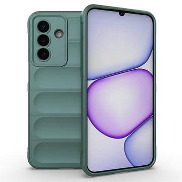 Husa Wave pentru Samsung Galaxy A27, Grip Microfiber, ShockProof - Verde inchis