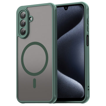 Husa MagFrost Pro pentru Samsung Galaxy A17, Matte MagSafe, Frosted - Rama verde inchis
