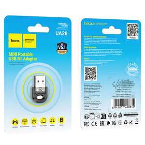 Adaptor BT Hoco UA28, USB-A, BT 5.1 - Negru